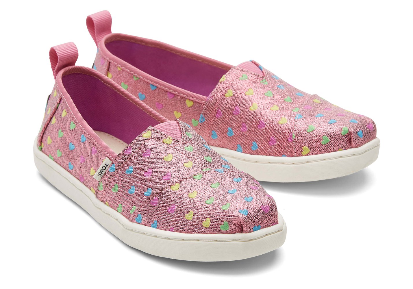 Toms Alpargata Youth Hearts Espadrille Pink - Kids - 64598-NOYR